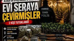 Aliağa'da uyuşturucu serasına baskın